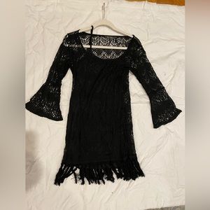 Lovestitch crochet boho style dress Black/size M NWT